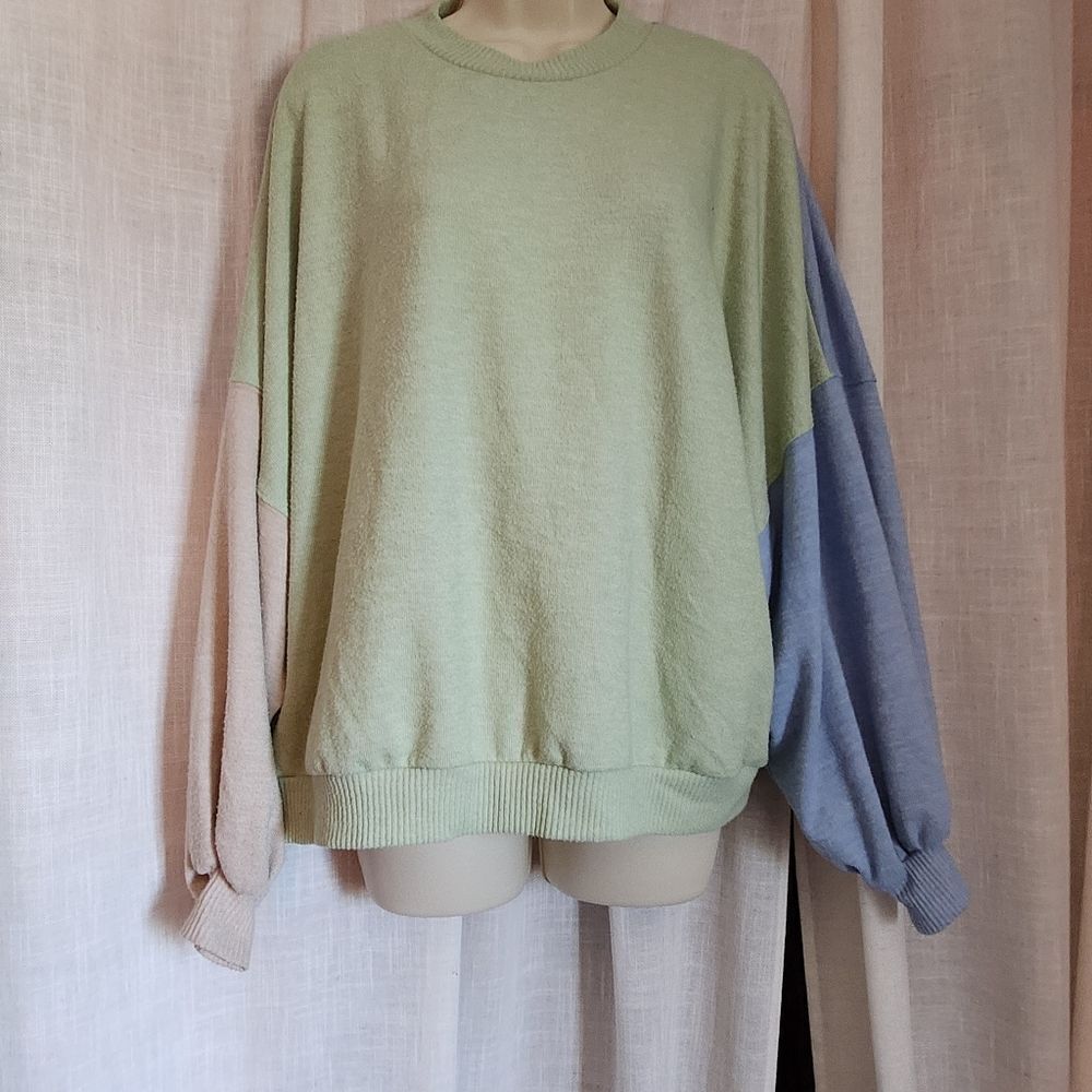 Cotton On Green and Blue Colorblock Sweater